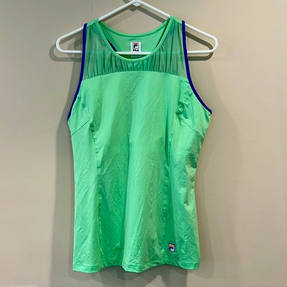 🔥Fila Yellow and Green Fitted Tank Top🔥 - Picture 1 of 7